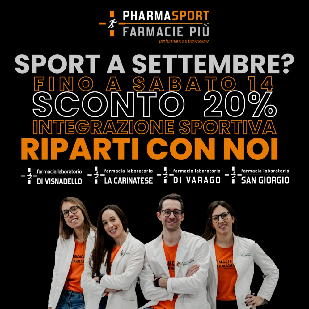 Fino a sabato 14 Settembre è PHARMA SPORT WEEK -20%! 🏃‍♂️🔥
