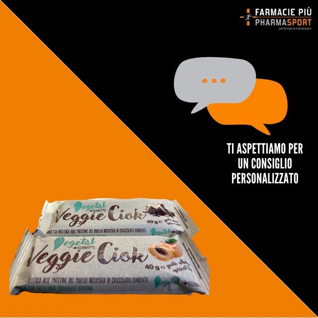 Veggie Ciok è una barretta proteica 100% vegetale dal gusto unico.